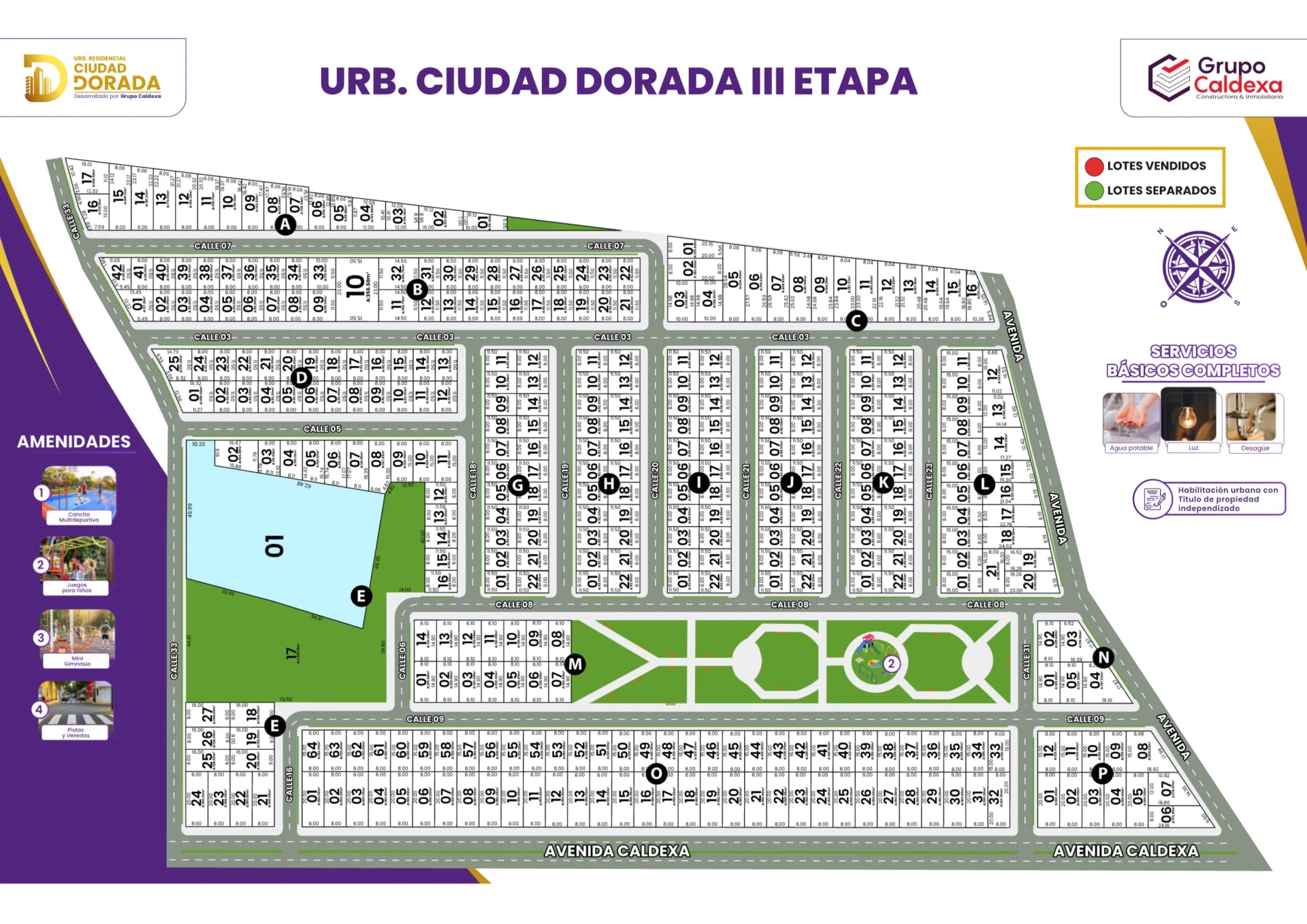 Plano de lotes de Ciudad Dorada III, Huaral (Grupo Caldexa)