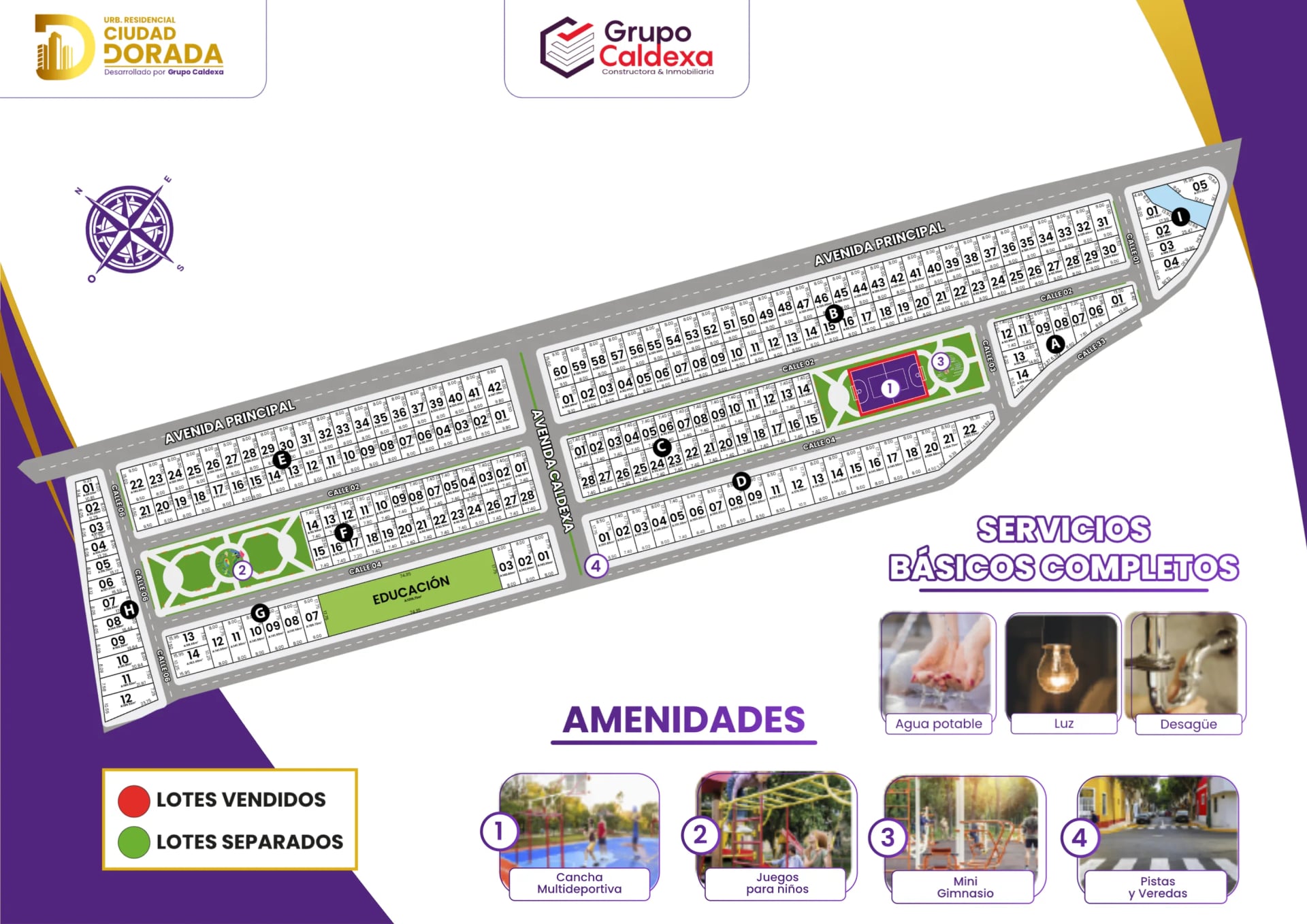 Plano de lotes de Ciudad Dorada I, Huaral (Grupo Caldexa)