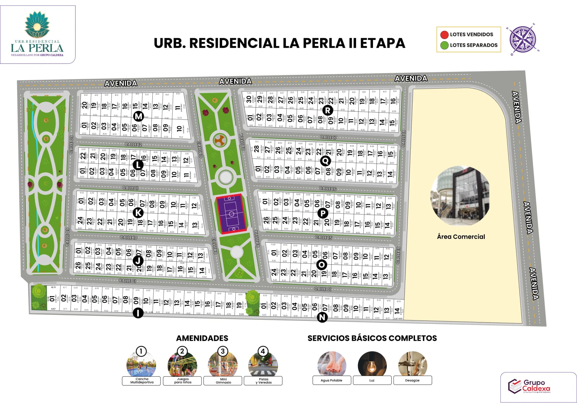 Plano de lotes de La Perla II, Huaral (Grupo Caldexa)