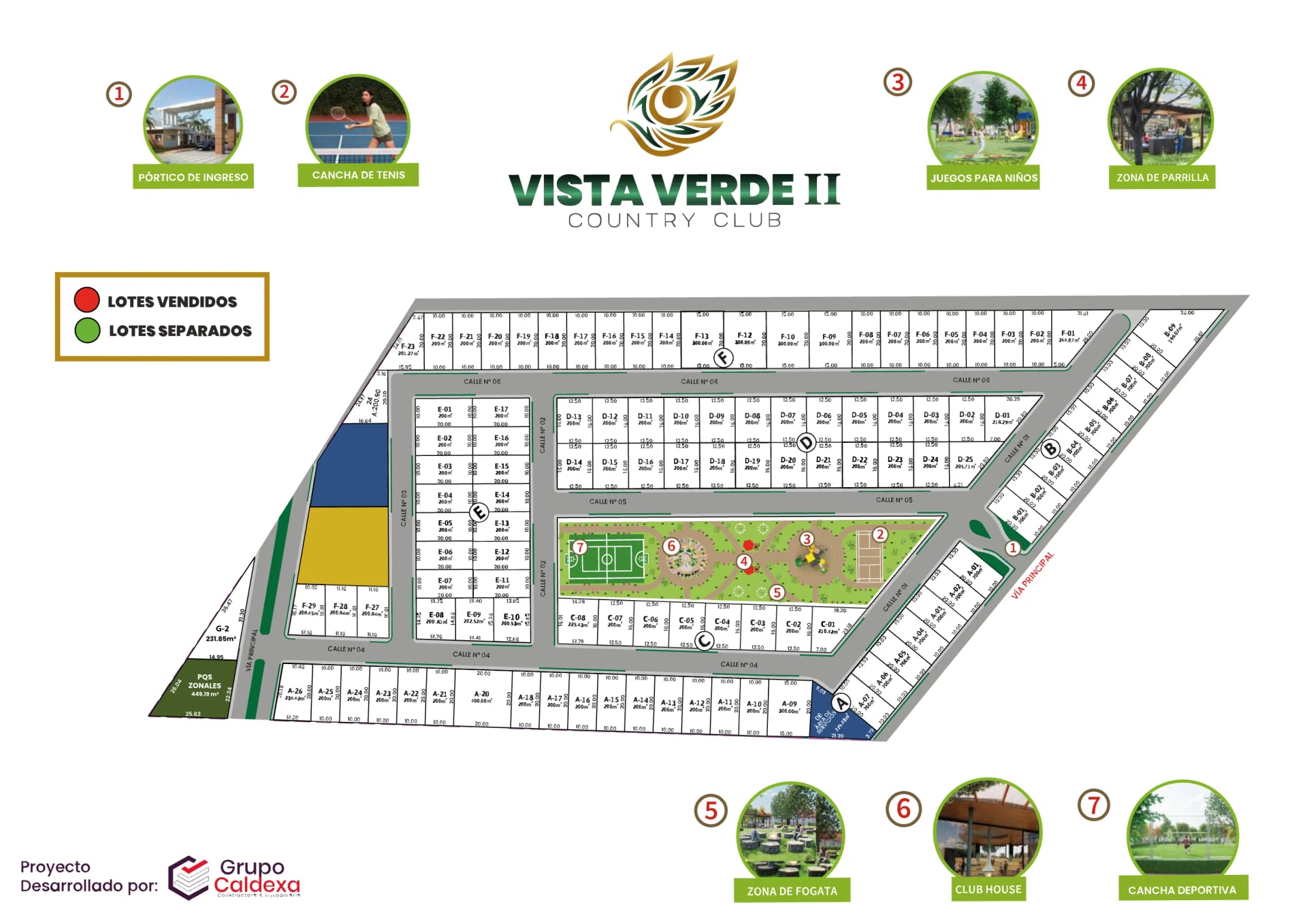 Plano de lotes de Vista Verde Country Club II, Huaral (Grupo Caldexa)